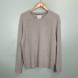 Billy Reid Silk Wool Cashmere Blend Grey Sweater Pullover‎ Crewneck XL